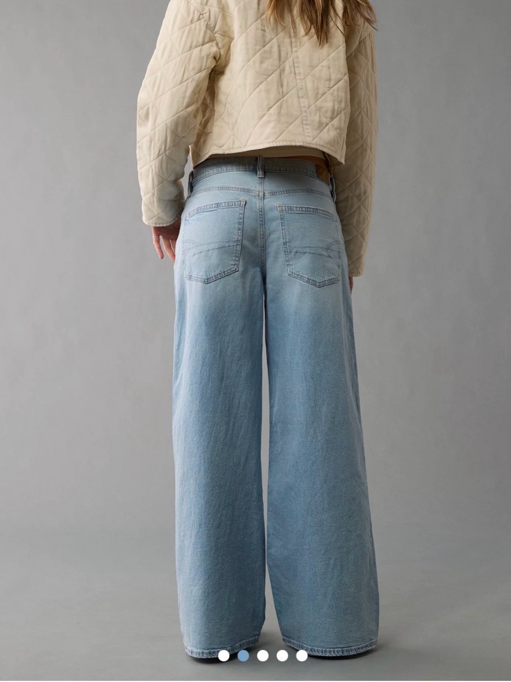 American Eagle Outfitters Low Rise Extra Wide Leg Light Blue Jeans - Picture 2 of 6